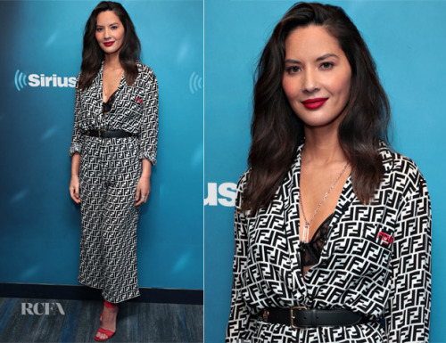 Olivia Munn wearing Fendi on SiriusXM05/23/18Credit: RCFA