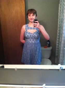 marymarymaryyea1:  liliththeenderborn:  So I wore this dress to school today, and almost all my teachers talk to me about it, luckily, I didn’t get in trouble. As you can see it’s open at the top, showing my upper chest. I brought a denim jacket with