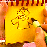 anostalgicnerd:   Steve Clues (1996-2002) Crayon on Handy Dandy Notebook  ↳Artwork from the greatest artist of our generation 
