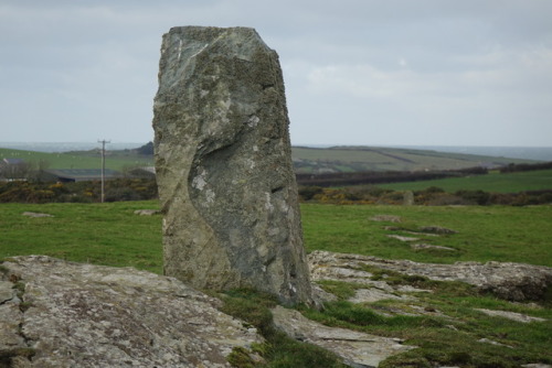 Caerdegog Uchaf Stone Row, Anglesey, North Wales, 25.11.17.This is a set of three stones, albeit a r