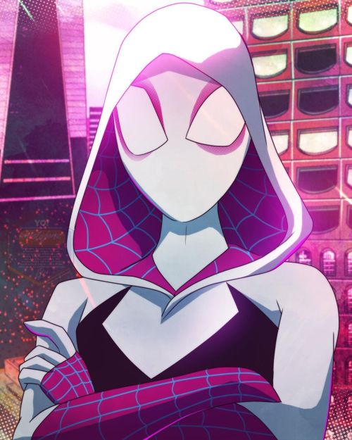 ✨Quick fan art warm up of Ghost Spider/Spider-Gwen from Spider-Man: Into the Spider-Verse. Can&rsquo