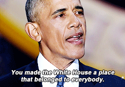purrrillas:President Obama thanking Michelle in his Farewell Speech.