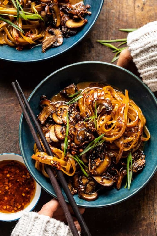 30 Minute Saucy Ginger Sesame Noodles with Caramelized MushroomsClick here for the recipe!Click here