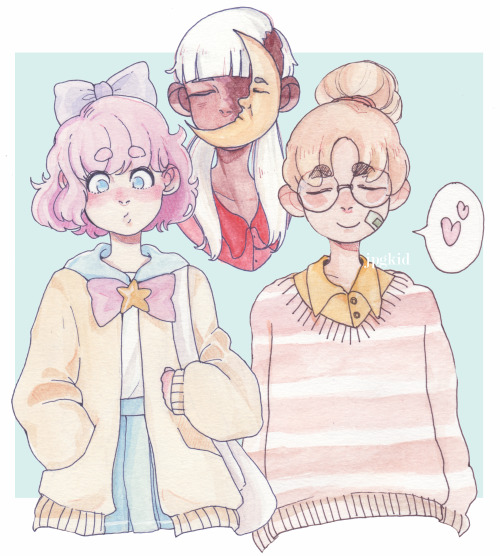 starryblush: jpgkid: art trade with the lovely @peachybb / @starryblush!! Your OCs are all such cut