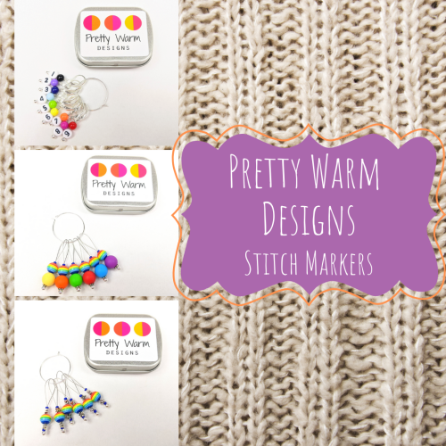 Knitcircus is proud to carry Pretty Warm Designs stitch markers! Each set comes in a decorative tin 