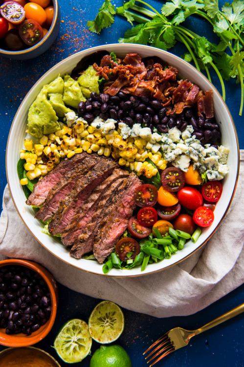 daily-deliciousness:  Spicy cobb salad with cajun grilled steak
