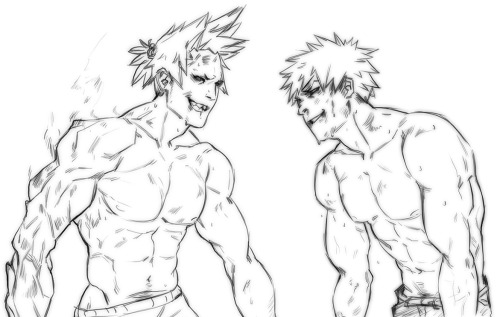 Fightin’ boys. ✨ One of my dear sweeties asked me to doodle Bakugou all beat up post-fight - t