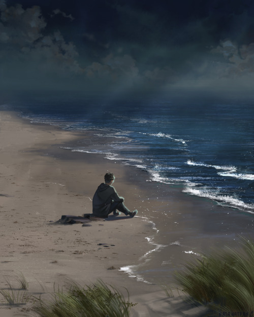 “And so I come most every day,To watch the waves rise and fall,And as I sit here on the sand,This oc