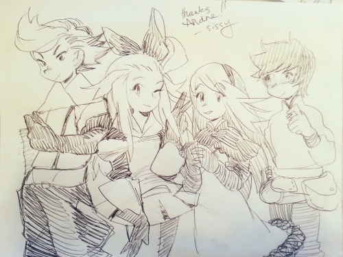 one of my friends commissioned me a while back for some bravely default characters!