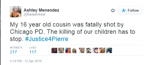 lagonegirl:4mysquad:The cop was conveniently not wearing a body camera. #Justice4Pierre#BlackLivesMa