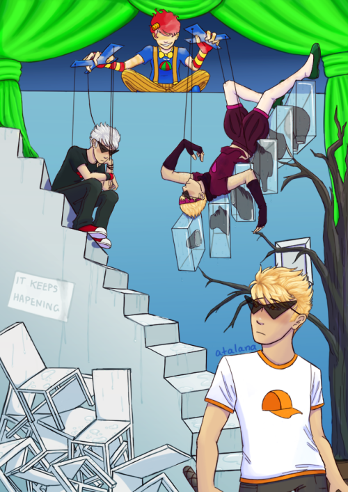 prospitianescapee:ata-art:my theatre of coolty based piece for orange-guillotine-zine!this one, got 