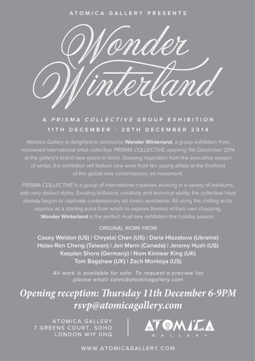 The Prisma collectives ‘Wonder Winterland’ show at Atomica gallery starts tonight in Lon