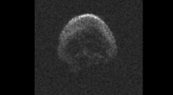 sci-universe:  A dead comet the size of a football stadium flies by Earth today, on Halloween. Oh, and it looks like a skull. Scientists observing asteroid 2015 TB145, that will zip past Earth on Oct. 31, 2015, have determined that the  celestial object