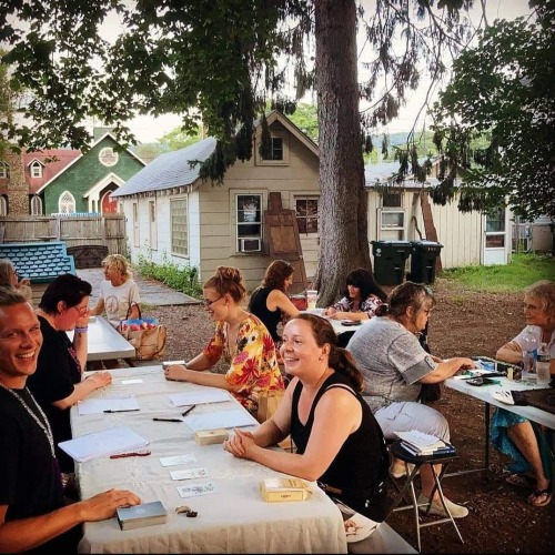 Look at these beautiful people at our last Tarot Meet Up! We hope you can join our little community 