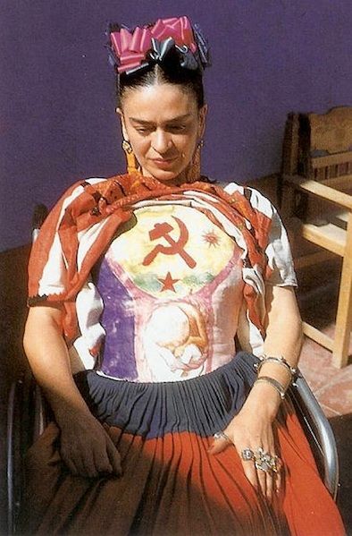 communist–agenda:Frida Kahlo was an active member of the communist party in Mexico. Here, she 