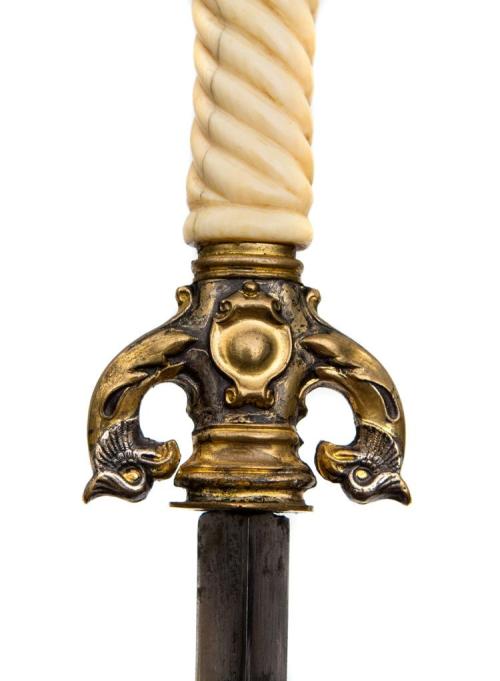 peashooter85:Dagger with gilded silver guard and ivory hilt, Italy, 18th centuryfrom Helios Auctions