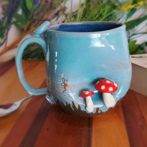 New cutiesare posted in my Etsy shop including this new mushroom and faerie mug! #etsyseller #etsyup