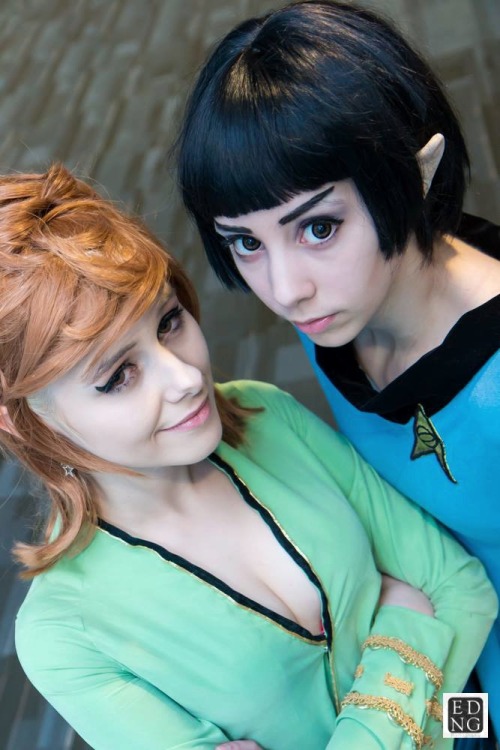 Some shots from our photoshoot at Fan Expo Vancouver 2014~ Myself as Femme Kirk, marimo-girl as Femm
