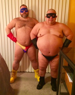 buddycubby:  j-mobear:  Happy Halloween 2015 Tumblr-Universe!… :)  Both of these masked men are ready to go in!