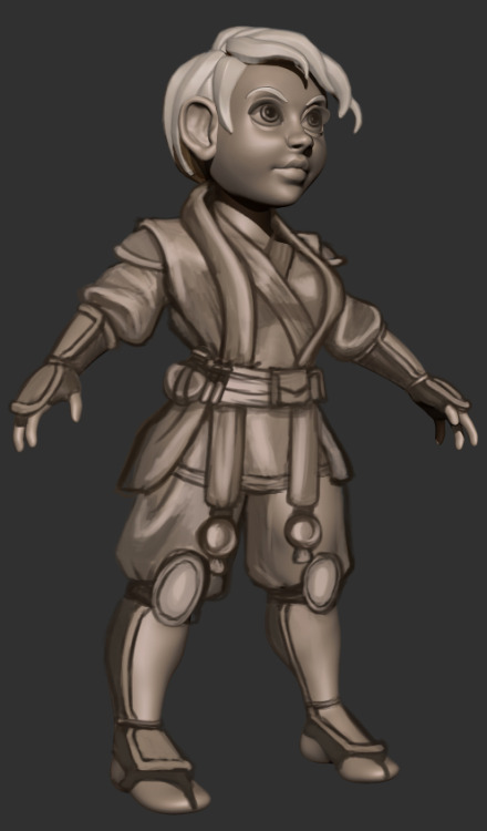 Paint over for my little Gnome Monk. She’s going to wield a quarterstaff as well as her fists of fur