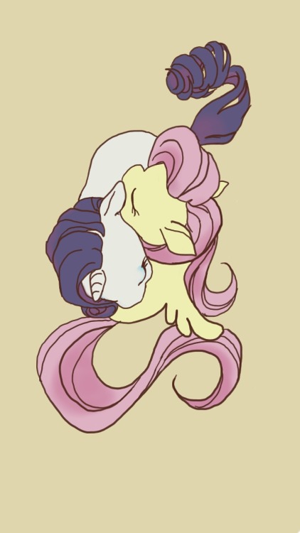 twilightsprinkle:  fluttershy rarity hug by Garaganzya  <3