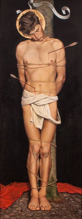 sodomyandunpleasantaccents:St. Sebastian, oil on canvas, by Owe Zerge (1894-1983)