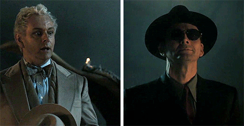 beauty-of-all-life:aziraphale and crowley throughout history