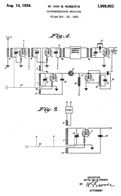 engineeringhistory:  Walter Van B. Roberts’ 1934 patent for a superheterodyne radio receiver.