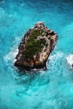 canislupvs:  Sea Cliff in Turquoise Waters. - by: Radu Frentiu         