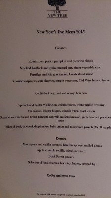 Last night&rsquo;s menu. A sumptuous start, that led to a messy end.