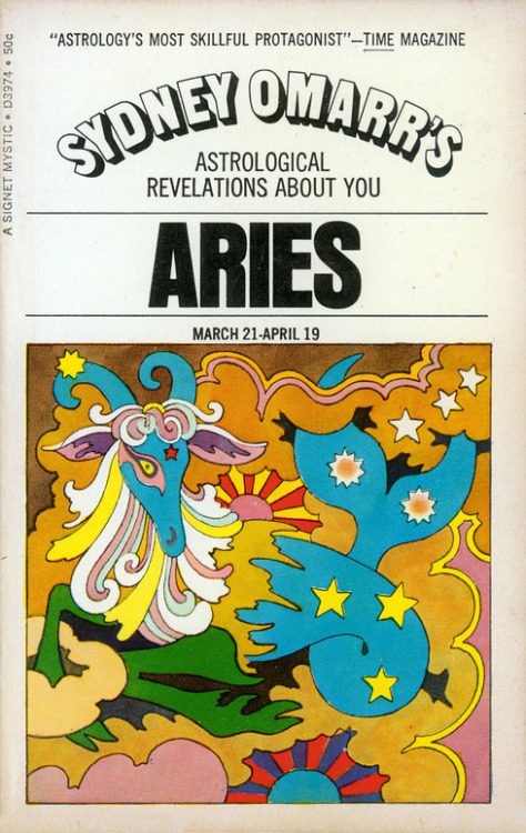 design-is-fine:  John Alcorn, Zodiac, 1969. Cover illustration for Sydney Omarr’s Astrological book series. Via MewDeep6 