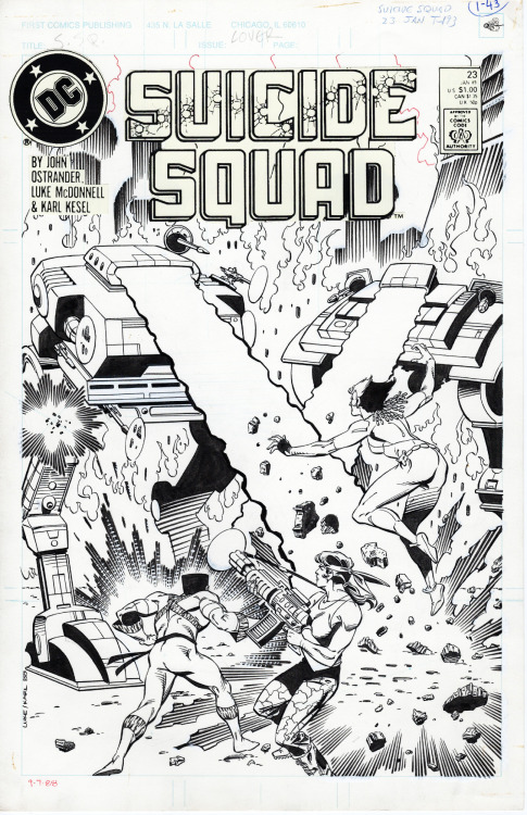 the cover to Suicide Squad (1987) #23 by Luke McDonnell and Karl Kesel