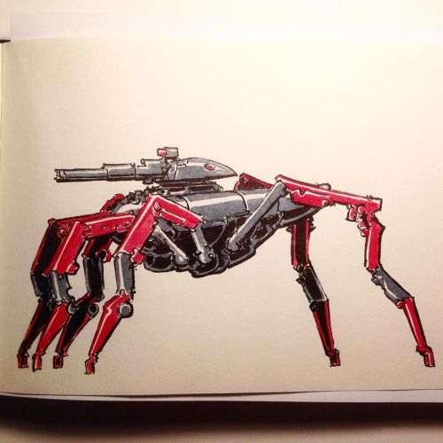 Tankrantula #sketch #scifisketch #sketchaday #draws #sketching #mech #robot #colorsketch #brushpen #