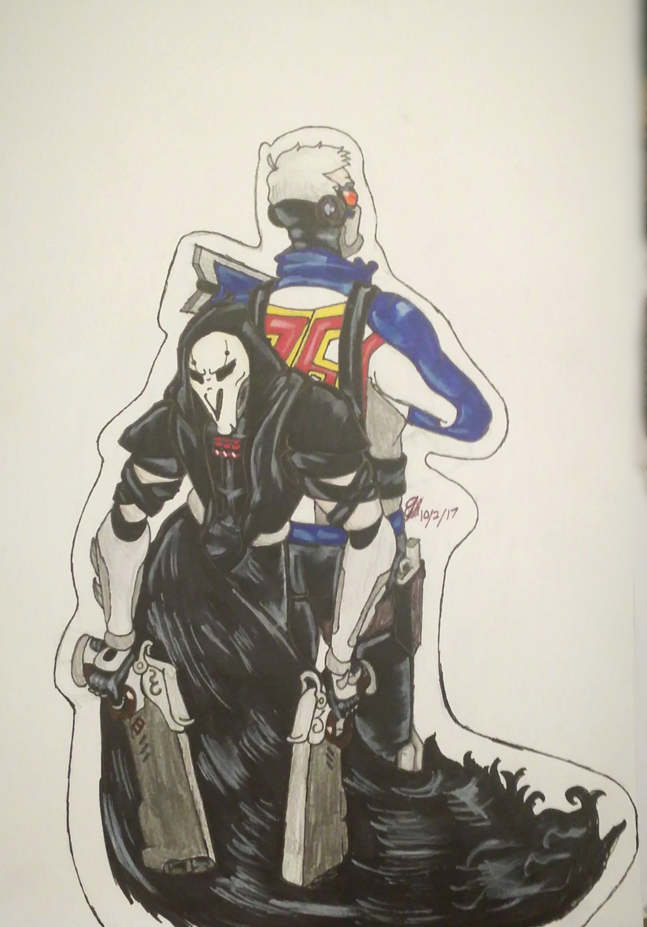 historical-trash:  Here’s some Reaper and Soldier: 76 Who knew sharpies are just