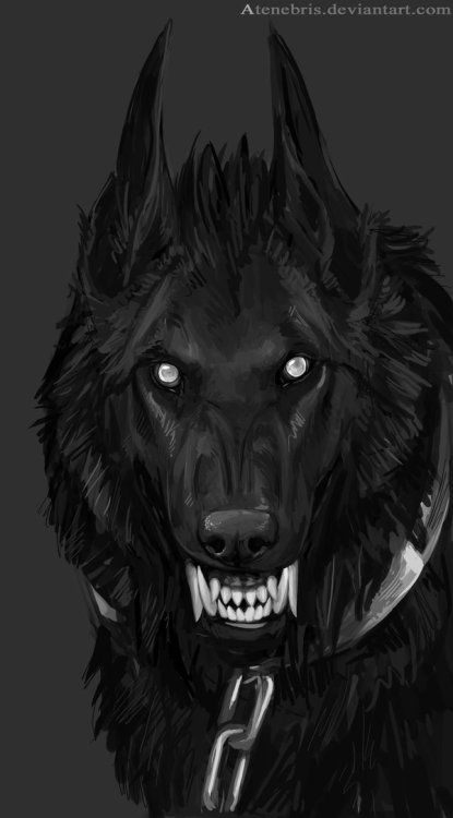 thegreenwolf:ceryneian-hind:the-barking-bones: -atenebris  The Barking Bones.   Damn, that is some intense artwork.