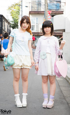 Tokyo-Fashion:  Chiikama And Nono On The Street In Harajuku Wearing Mostly Pastel