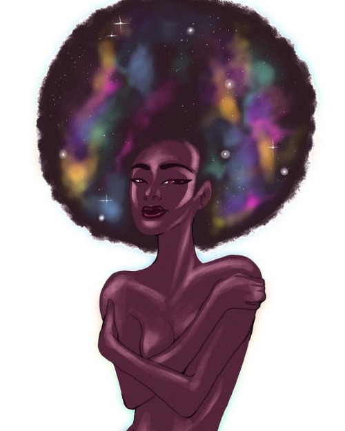 She’s out of this world by kittynpink . . #Nubian #3DArt #illustration #drawing #pencil #pen #