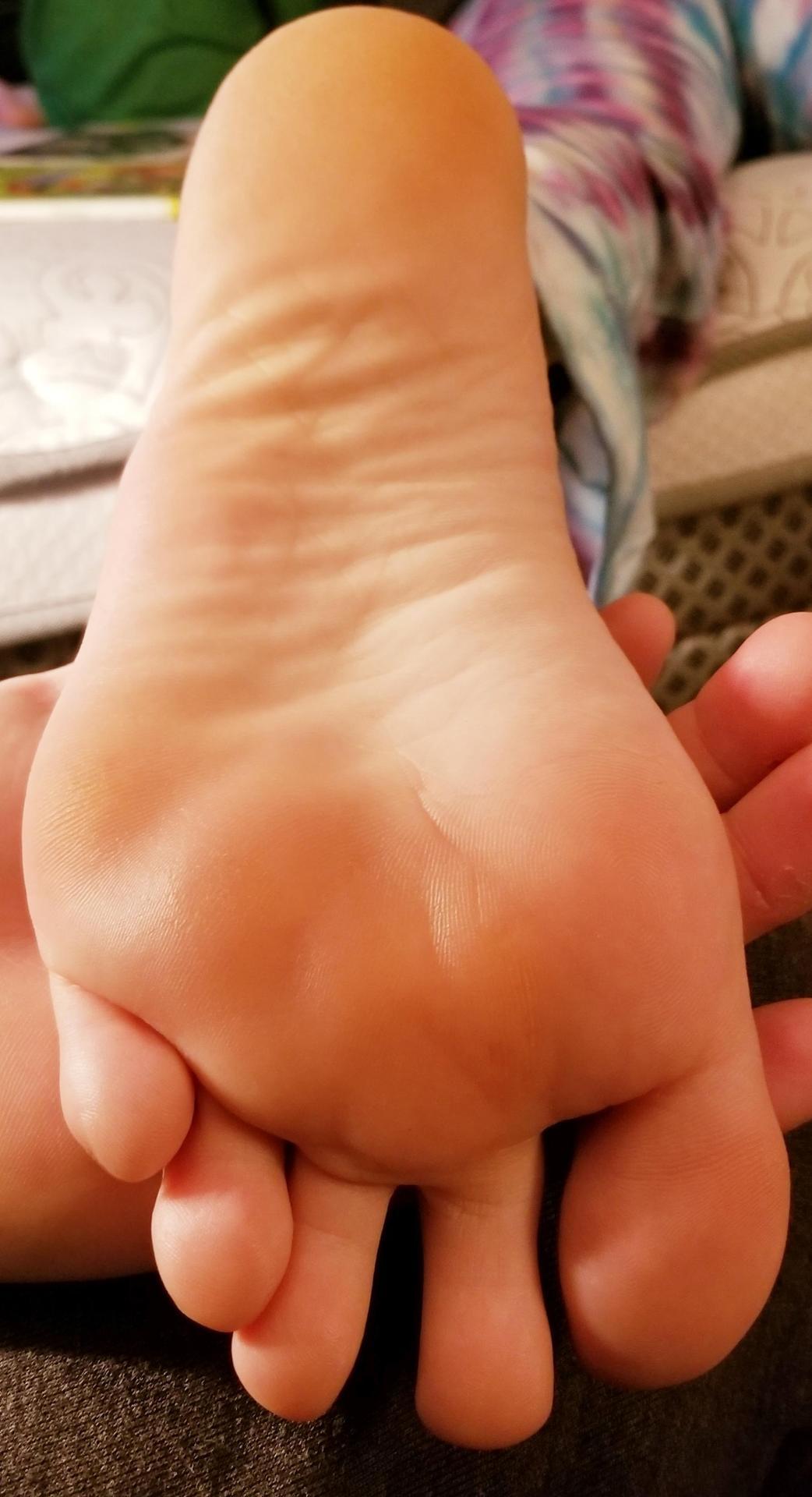 sexy-feet-soles:  A foot of the wife. I am a lucky guy to have found a women who