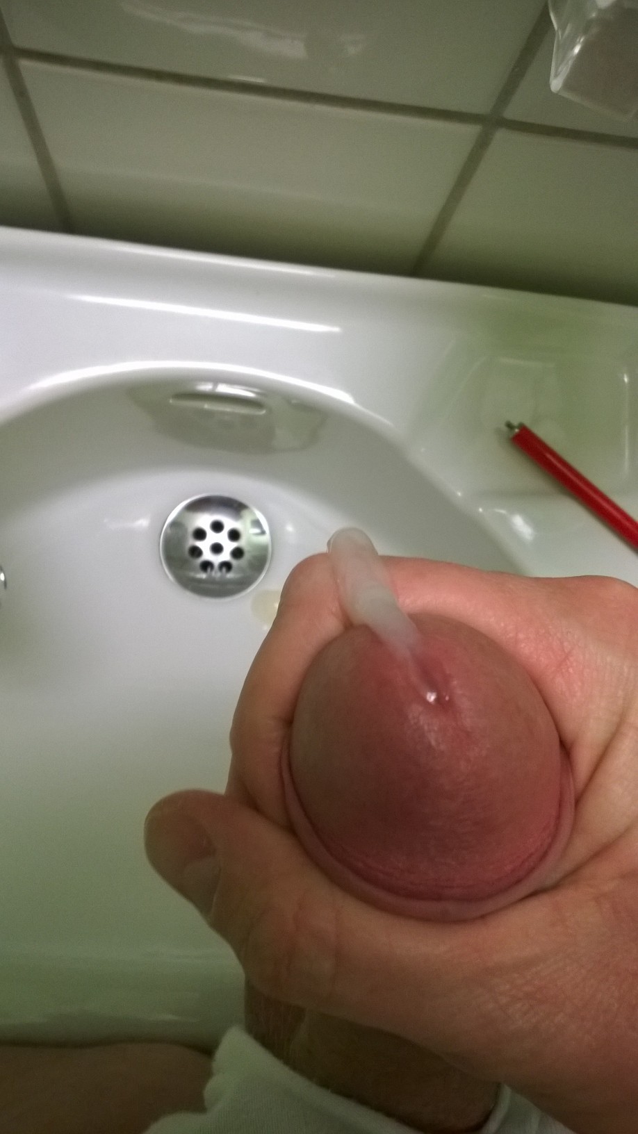 Dripping from my dick.