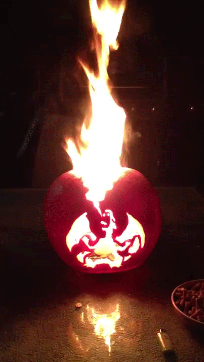 onlylolgifs:  Charizard Pumpkin Flame 