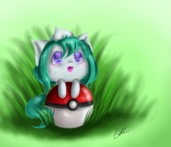 spectralpony:  &ldquo;Meep!&rdquo;*rolls  a pokeball out of the tall grass*&ldquo;Hi there! Sorry to bother you, but I saw you throwing the pokeball at a wild pokemon in there, and well, the grass is really really tall, so I thought I’d bring it back