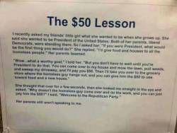 somethingunlikeanythingelse:  Lol. This little girl just tricked a Republican into giving a homeless man a job.  