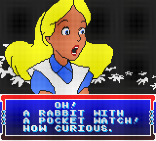 Would you believe the text boxes half more colour than the pictures?Alice in Wonderland, 2000This is