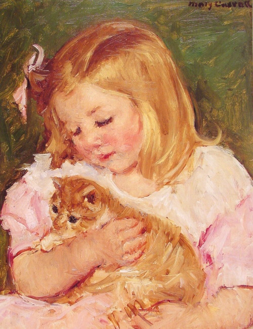 hotellambert: Sara holding a cat by Mary Cassatt