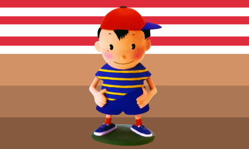 Ninten from Earthbound Beginnings drinks Chocolate Milk