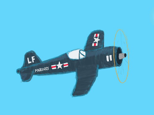 dieselpunkisdad:F4U Corsair turning lazy circles on your dash.Requested by @jak303 .