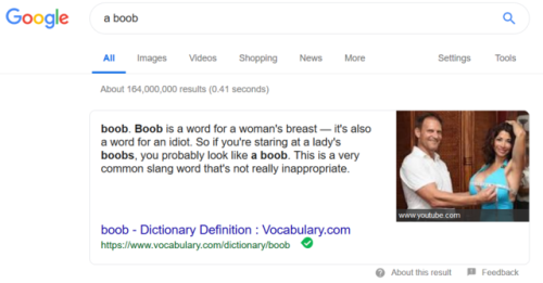 i was wondering what you get if you google a boob