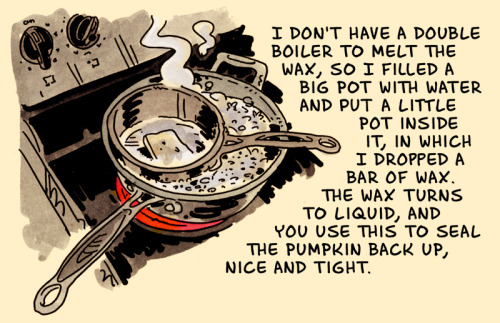 schweizercomics:Figured that so long as I’m trying my hand at making pumpkinshine this year, I may a