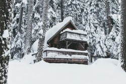 bubbasellars:  Cabin deep in the Oregon wilderness.