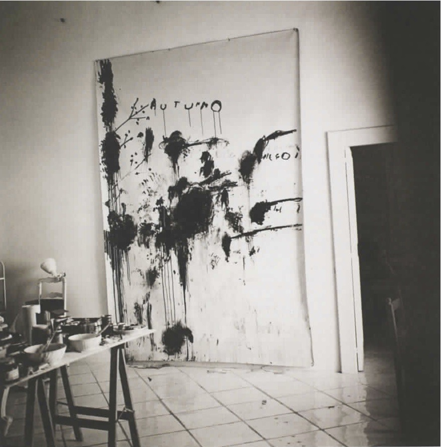 Cy Twombly’s studio during the making of Quattro Stagioni: Autunno